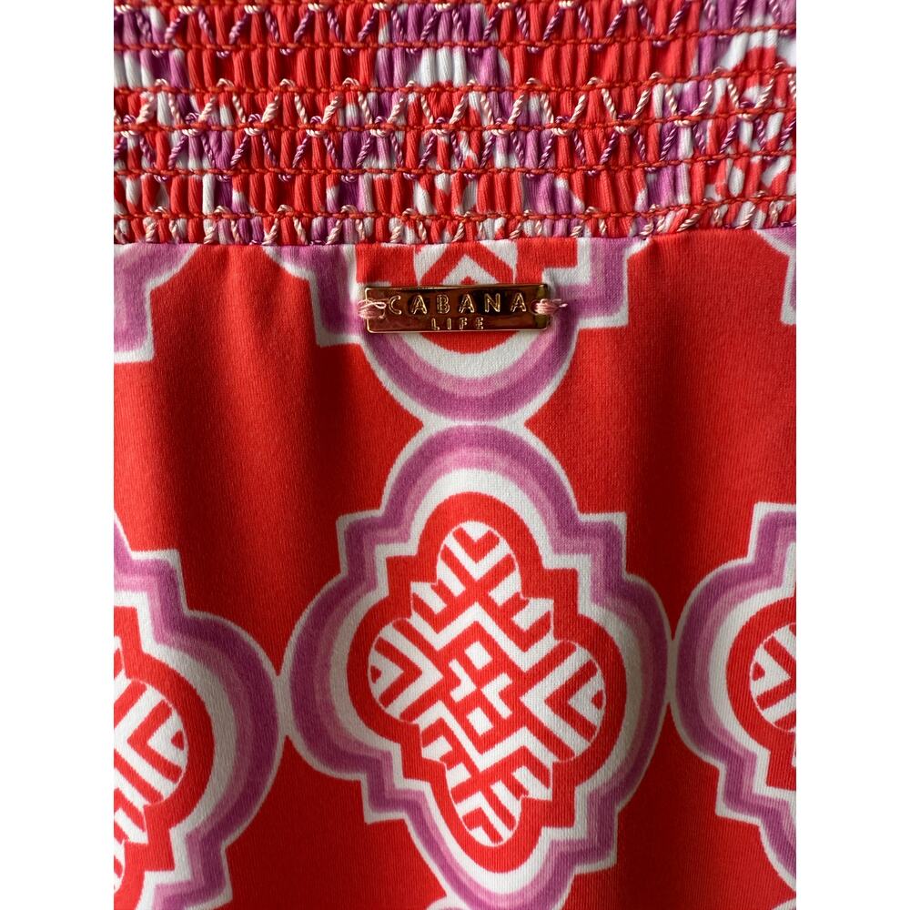 NWT Cabana Life Coral Geo Off The Shoulder Dress - Cover Up Beach UPF 50+ - S - Picture 6 of 11